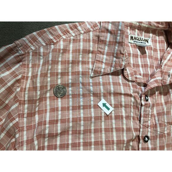 Magellan Sportswear Mens Shirt Large Plaid Slanted Pocket - Picture 10 of 11